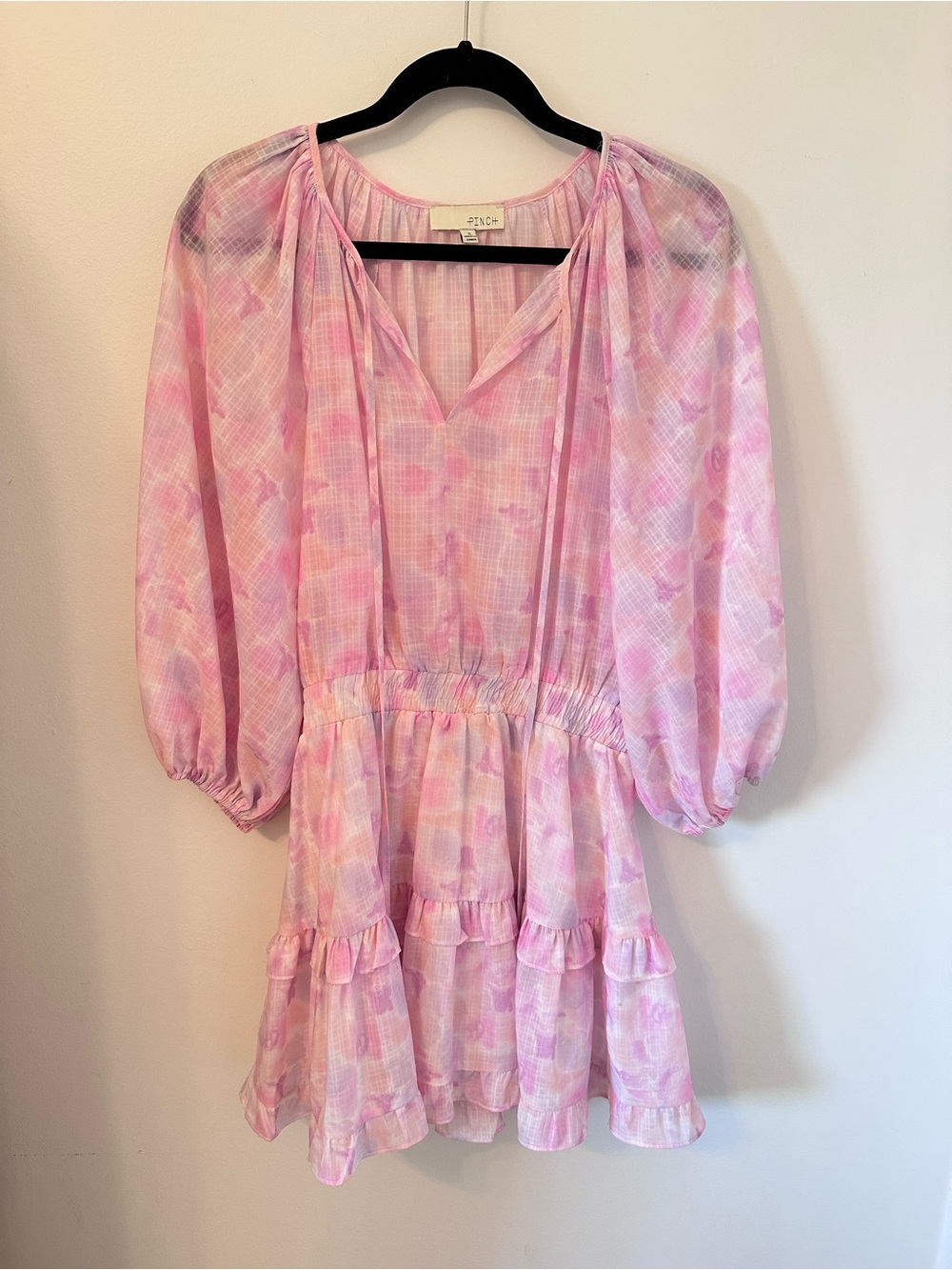Pinch Pink Printed 3/4 Sleeve Dress